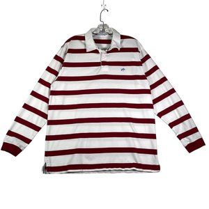 Southern‎ Tide Nautical Mens Polo Shirt Size XL Red White Stripe Long Sleeve